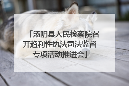 汤阴县人民检察院召开趋利性执法司法监督专项活动推进会
