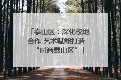 泰山区：深化校地合作 艺术赋能打造“时尚泰山区”