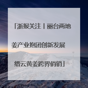 浙报关注丨丽台两地姜产业抱团创新发展 缙云黄姜跨界俏销