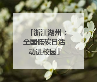 浙江湖州：全国低碳日活动进校园