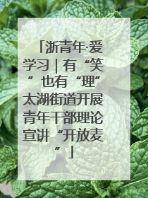 浙青年·爱学习｜有“笑”也有“理”太湖街道开展青年干部理论宣讲“开放麦”