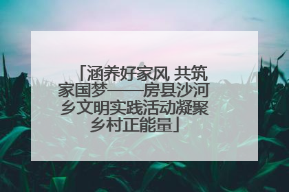 涵养好家风 共筑家国梦——房县沙河乡文明实践活动凝聚乡村正能量
