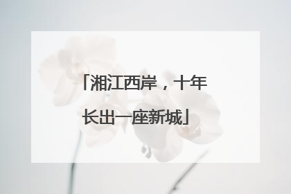 湘江西岸，十年长出一座新城