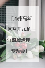 漳州高新区召开九龙江流域治理专题会