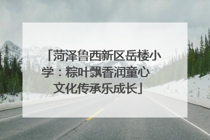 菏泽鲁西新区岳楼小学：粽叶飘香润童心 文化传承乐成长