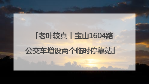老叶较真丨宝山1604路公交车增设两个临时停靠站