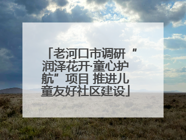 老河口市调研“润泽花开·童心护航”项目 推进儿童友好社区建设