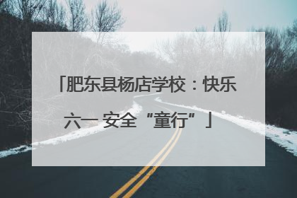 肥东县杨店学校：快乐六一 安全“童行”