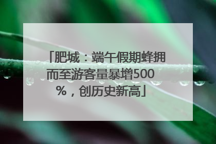 肥城：端午假期蜂拥而至游客量暴增500%，创历史新高