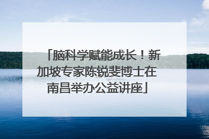 脑科学赋能成长！新加坡专家陈锐斐博士在南昌举办公益讲座