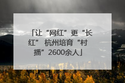 让“网红”更“长红” 杭州培育“村播”2600余人