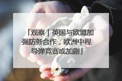 观察｜英国与欧盟加强防务合作，欧洲中程导弹竞赛或加剧