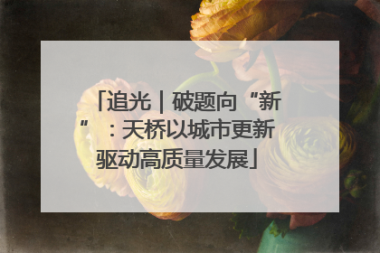 追光｜破题向“新”：天桥以城市更新驱动高质量发展