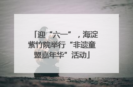 迎“六一”，海淀紫竹院举行“非遗童盟嘉年华”活动
