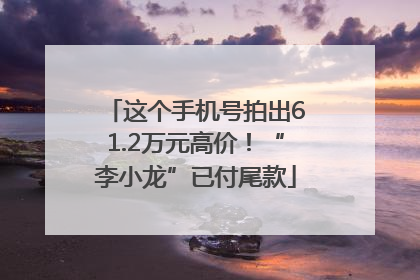 这个手机号拍出61.2万元高价！“李小龙”已付尾款