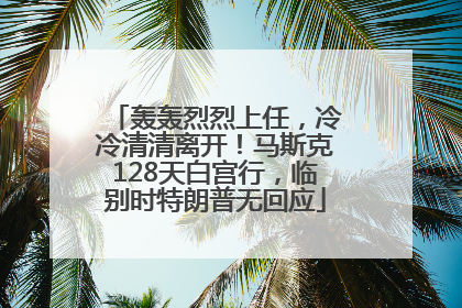 轰轰烈烈上任，冷冷清清离开！马斯克128天白宫行，临别时特朗普无回应