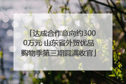 达成合作意向约3000万元 山东省外贸优品购物季第三期圆满收官