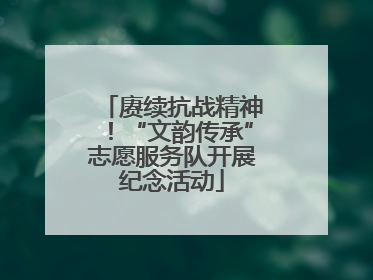 赓续抗战精神！“文韵传承”志愿服务队开展纪念活动