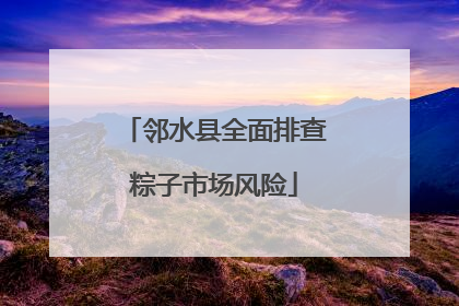 邻水县全面排查粽子市场风险