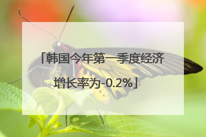韩国今年第一季度经济增长率为-0.2%