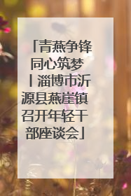 青燕争锋 同心筑梦丨淄博市沂源县燕崖镇召开年轻干部座谈会
