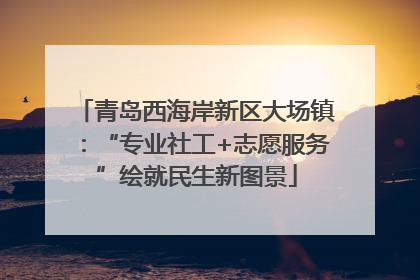 青岛西海岸新区大场镇：“专业社工+志愿服务”绘就民生新图景