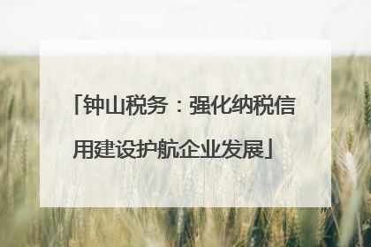 钟山税务：强化纳税信用建设护航企业发展