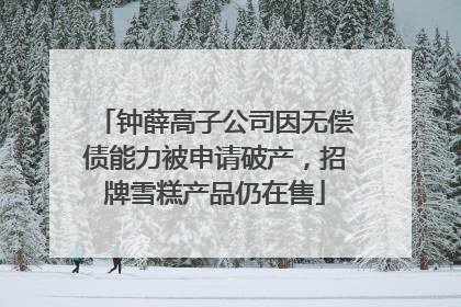 钟薛高子公司因无偿债能力被申请破产，招牌雪糕产品仍在售