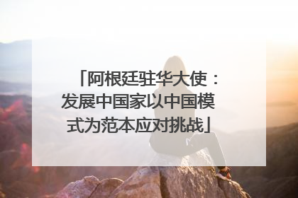 阿根廷驻华大使：发展中国家以中国模式为范本应对挑战