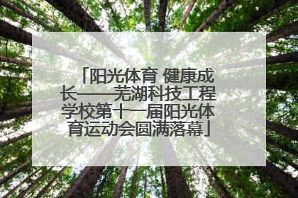 阳光体育 健康成长——芜湖科技工程学校第十一届阳光体育运动会圆满落幕