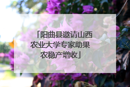 阳曲县邀请山西农业大学专家助果农稳产增收