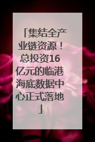 集结全产业链资源！总投资16亿元的临港海底数据中心正式落地