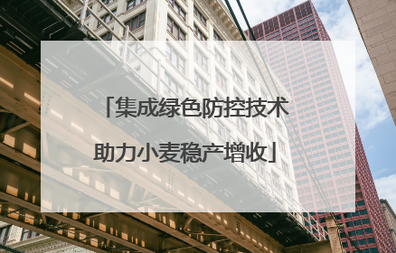 集成绿色防控技术助力小麦稳产增收