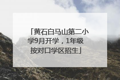 黄石白马山第二小学9月开学，1年级按对口学区招生