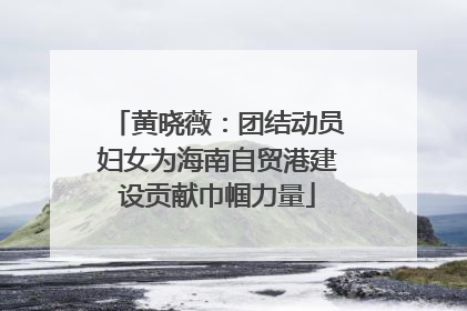 黄晓薇：团结动员妇女为海南自贸港建设贡献巾帼力量