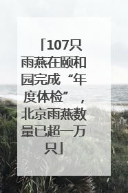 107只雨燕在颐和园完成“年度体检”，北京雨燕数量已超一万只