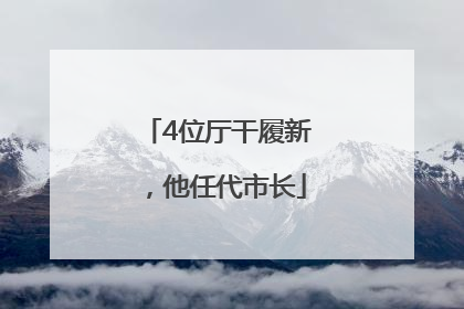 4位厅干履新，他任代市长