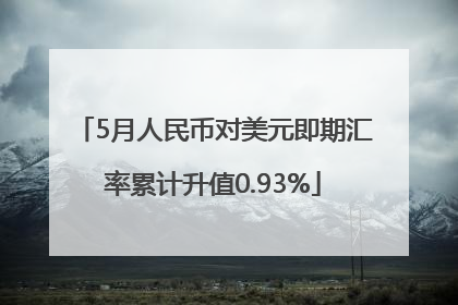 5月人民币对美元即期汇率累计升值0.93%