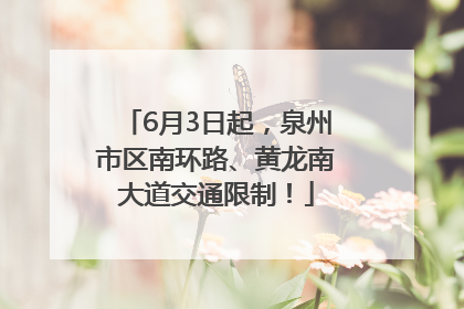 6月3日起，泉州市区南环路、黄龙南大道交通限制！