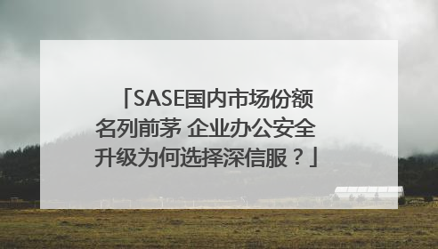 SASE国内市场份额名列前茅 企业办公安全升级为何选择深信服？