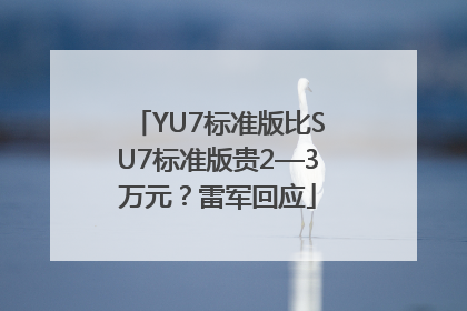 YU7标准版比SU7标准版贵2—3万元？雷军回应